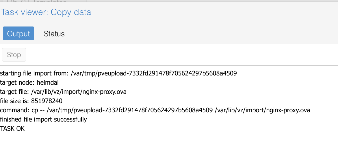 upload status